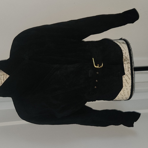 VERA PELLE VINTAGE SUEDE LEATHER CROPPED JACKET SIZE 42=10 usa - Picture 5 of 12